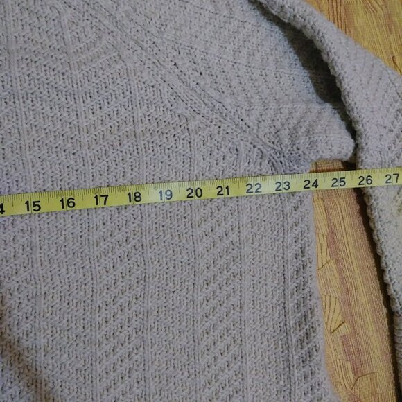 H&M Chunky Cozy Cable Knit Fair Isle Fisherman Sweater Cream Medium - Picture 3 of 7